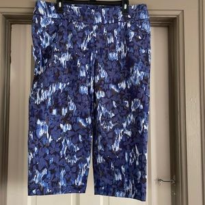 50 shades of blue peddle Pusher clam Digger wide leg Capri pants 18w